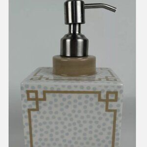 Coton Colors Polka Dot Square Hand Soap Dispenser Blue Beige Laura Johnson